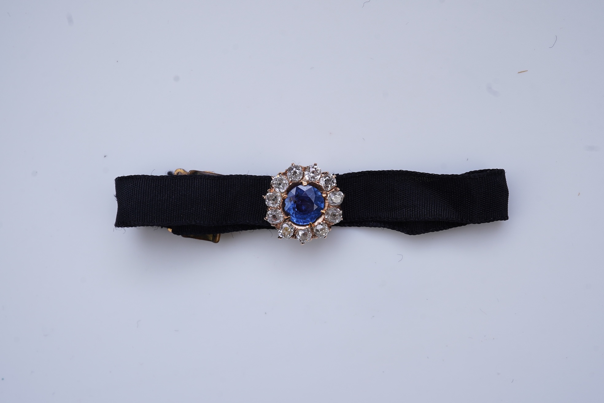 A sapphire and diamond slide/pendant, 19th century